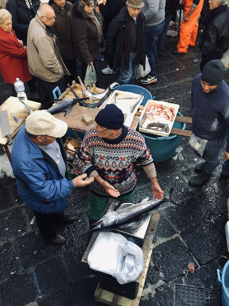 Poissons frais sur glace